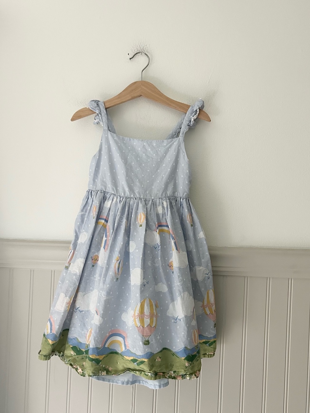 Cynthia Rowley 5T Light Blue Hot Air Balloon & Rainbow Cotton Dress